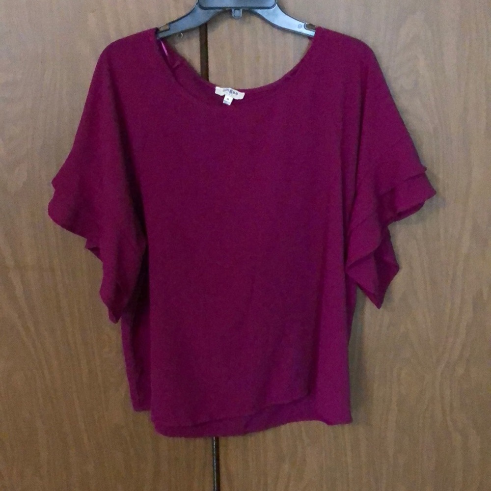 Orchid ruffle sleeve top